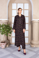 Black Floral Printed 2-Piece Suit