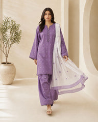 Lavender Purple Embroidery 3 pc