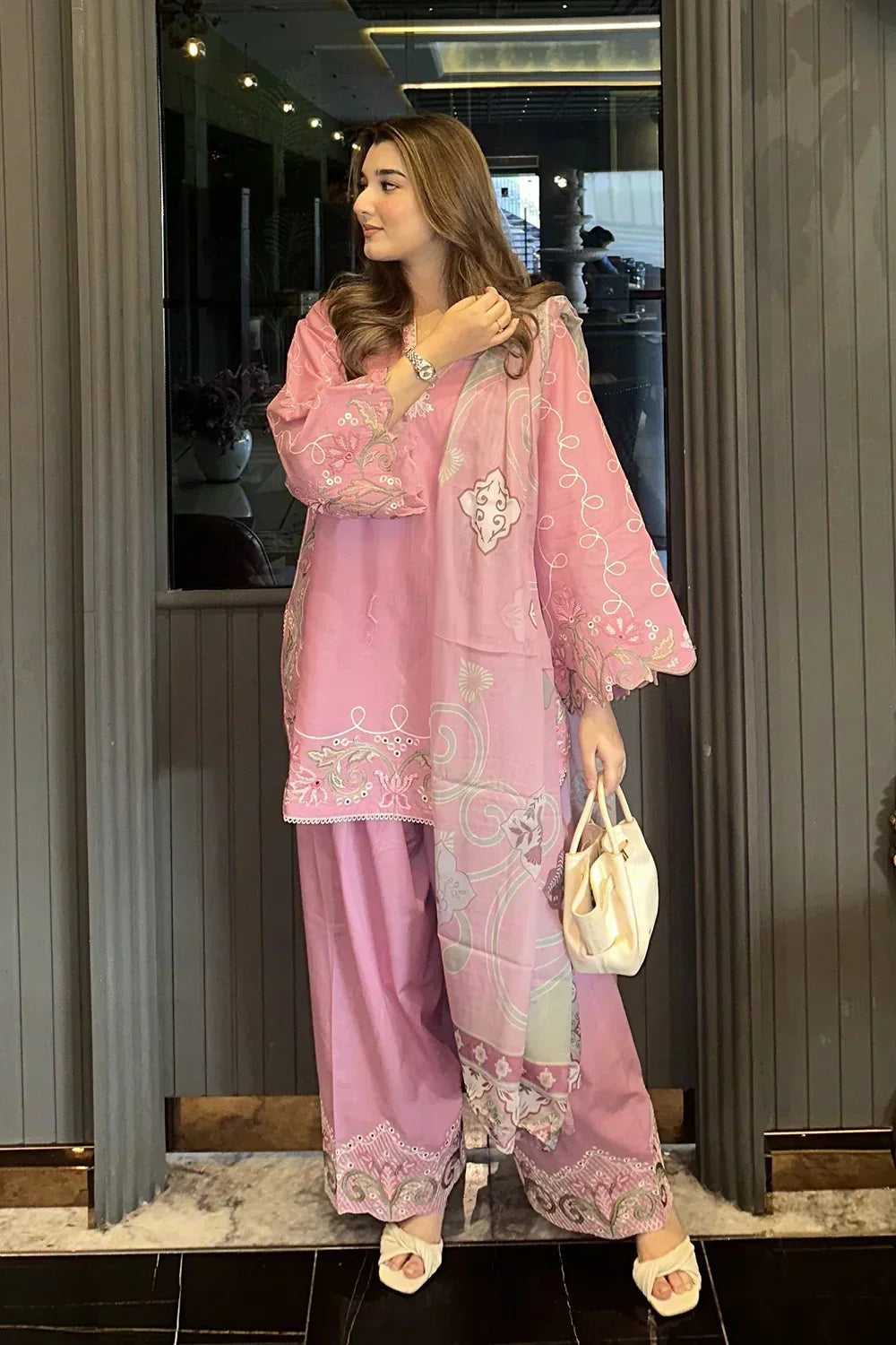 Blush 3 Piece  Embroidered
