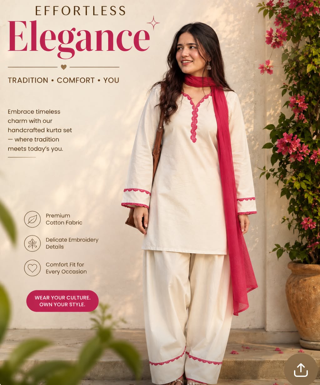 pink rose 3pc (stiched)