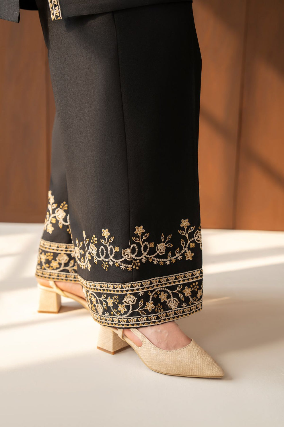 Midnight Gold Embroidered 2-Piece Marina Suit