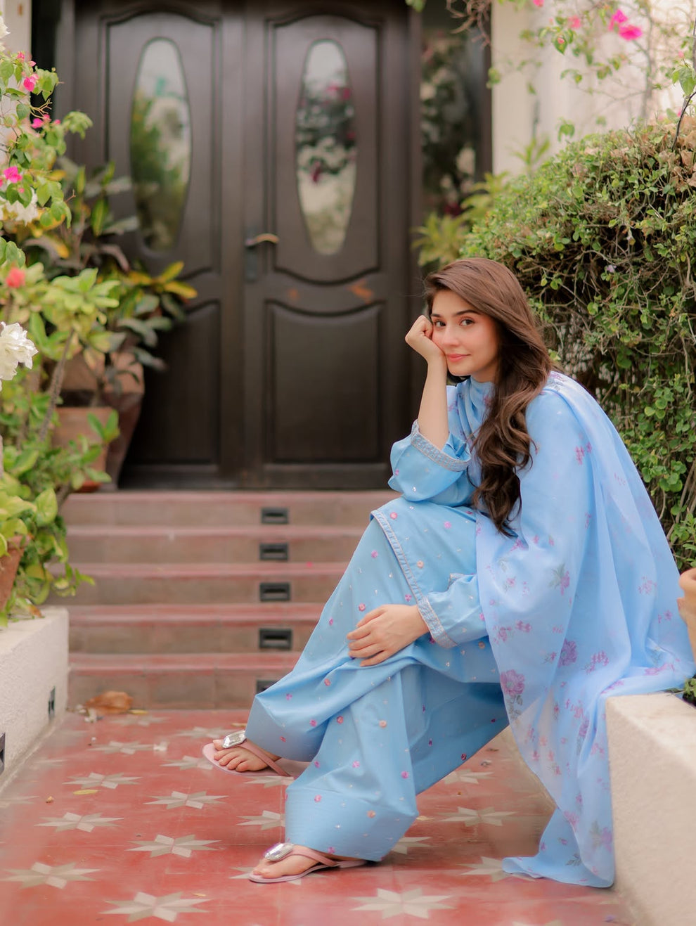 Sky Blue Embroidery