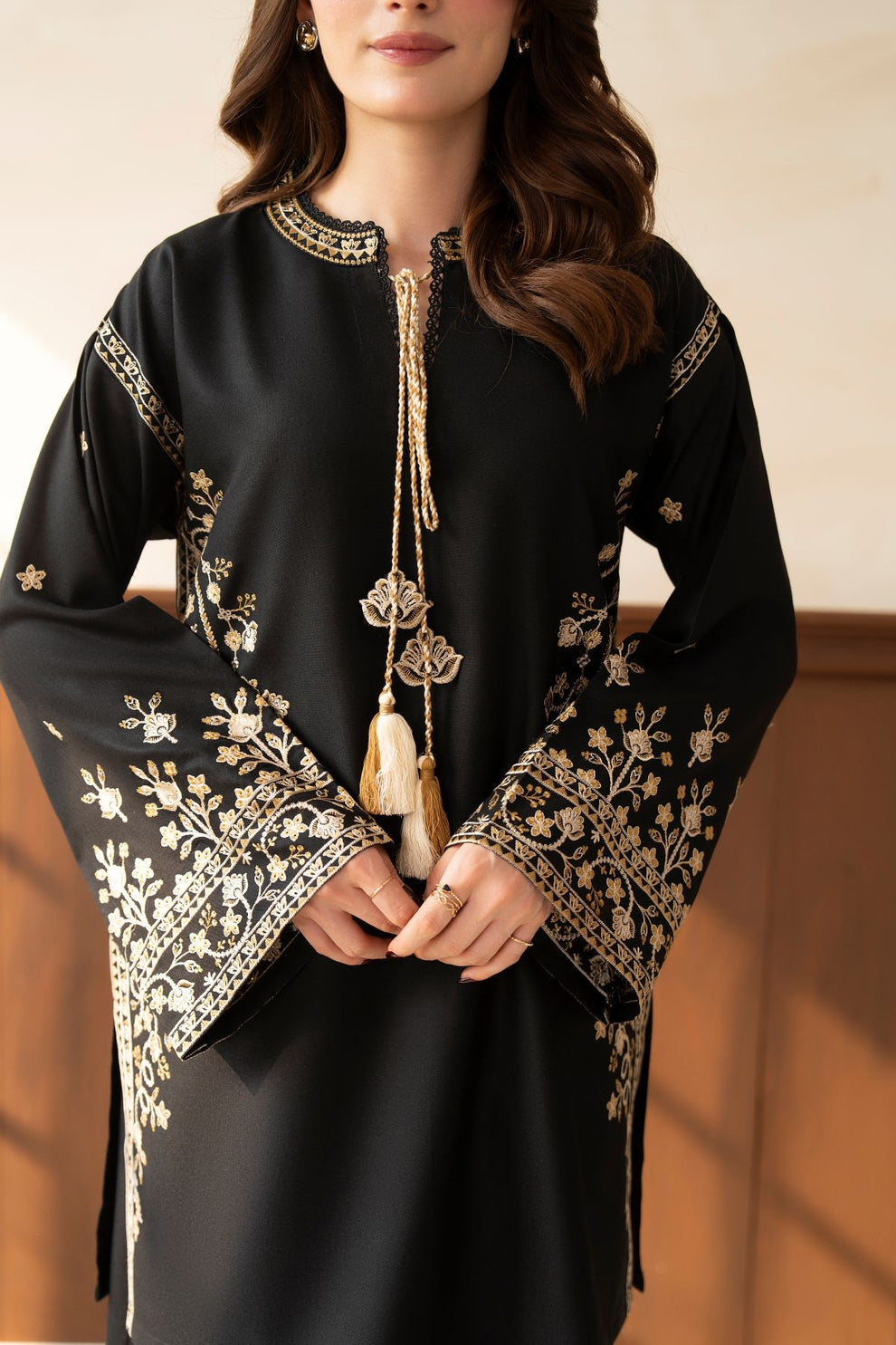 Midnight Gold Embroidered 2-Piece Marina Suit
