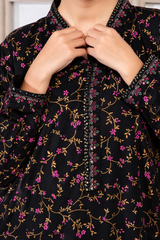Black Floral Printed 2-Piece Suit